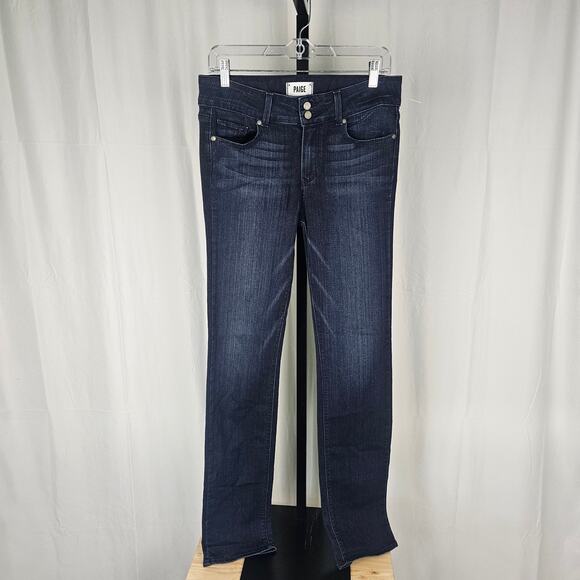 Paige Hidden Hills Jeans, Dark Wash, Size 30, Straight Leg, Mid Rise Denim - Picture 1 of 4